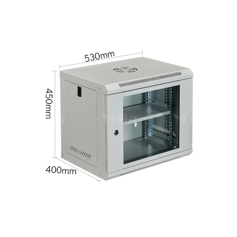 翌嘉 YJ5011645壁挂网络机柜网线理线柜 9u玻璃门白色高清大图