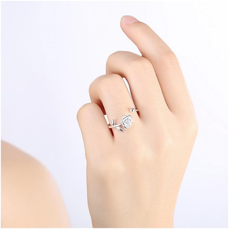 R097 Lady Silver Ring 戒指女925纯银简约日韩潮人开口单戒指环送女朋友七夕情人节礼物