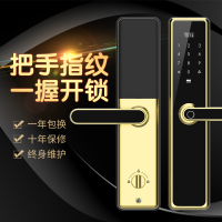 皇家金盾（HOJOJODO）D2智能指纹锁 智能锁家用 防盗门智能门锁电子密码锁 金色