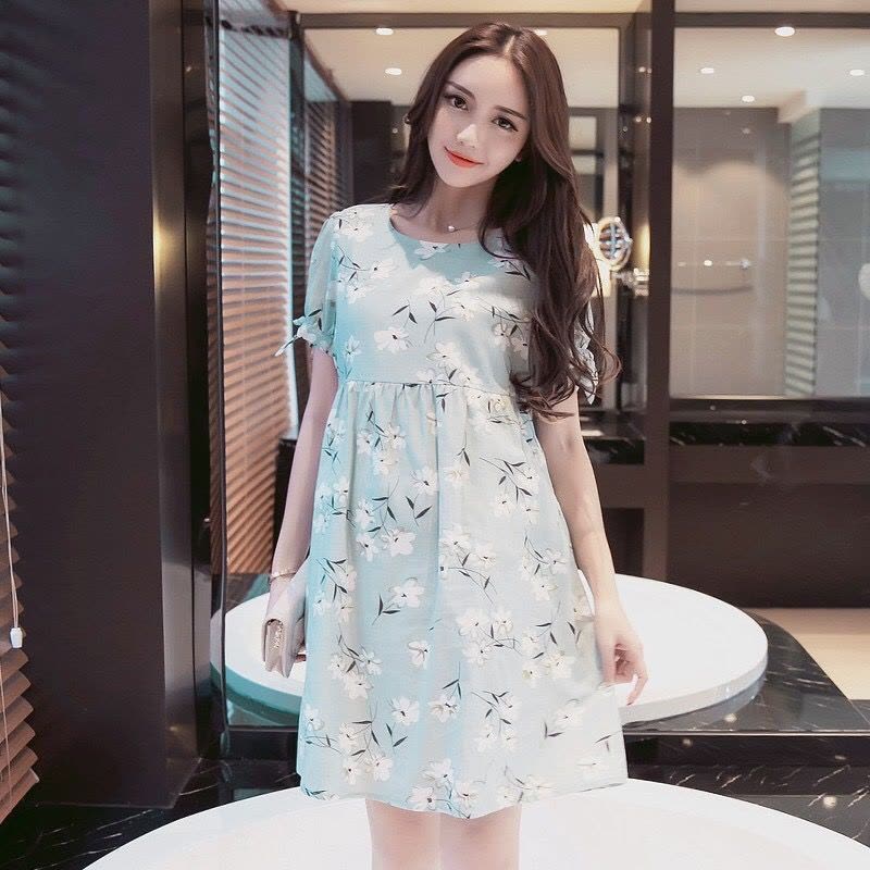 迪鲁奥(DILUAO)孕妇装夏 2021夏装孕妇连衣裙中长款时尚潮妈可外出哺乳连衣裙喂奶孕妇裙子F271- 翠花裙 均码图片