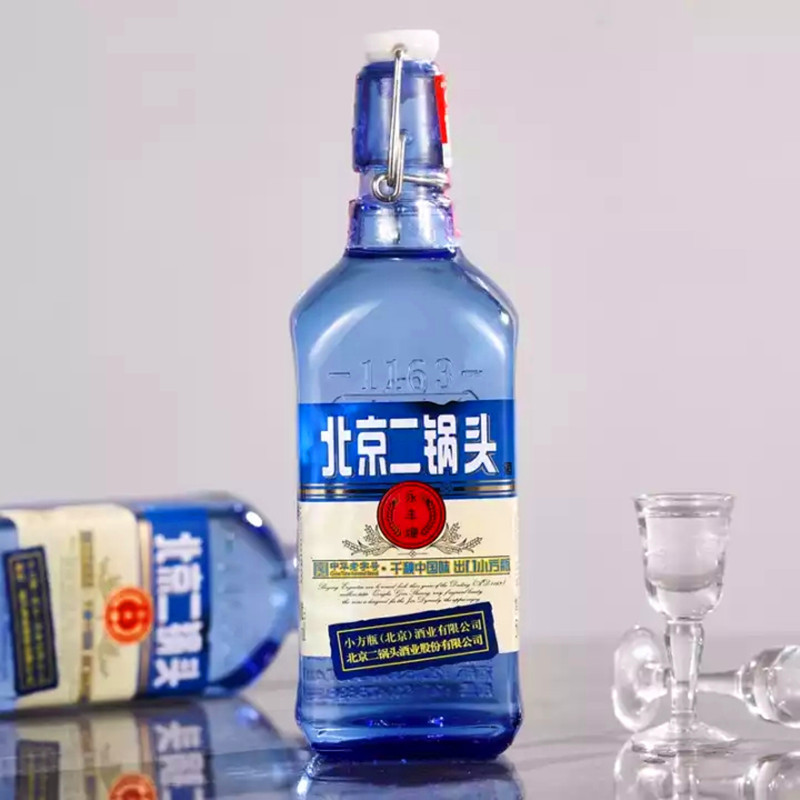 永丰牌北京二锅头(出口型小方瓶)蓝瓶42度清香型 500ml*12瓶整箱装