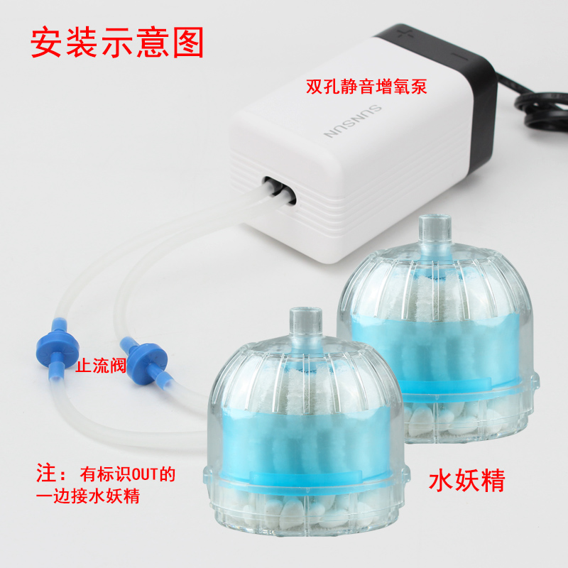 鱼缸迷你吸便器小型生化棉过滤器反气举气动式过滤设备高清大图