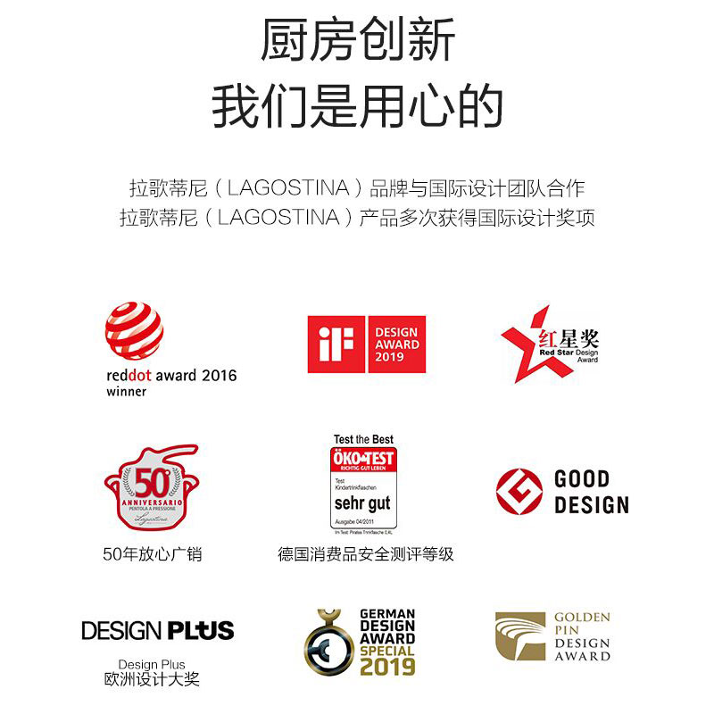 意大利拉歌蒂尼(Lagostina)钻石平底锅不粘锅煎锅家用煎炒少油盐易清洗燃煤气电磁炉通用 蓝钻30cm(煎炒锅)高清大图