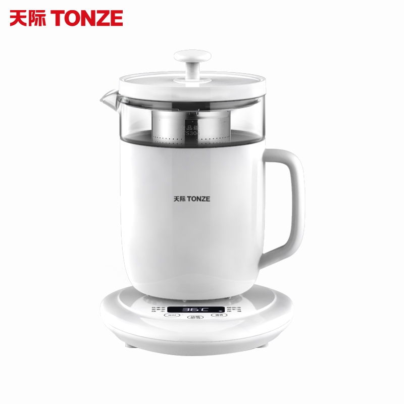 天际燕窝花茶炖盅全自动玻璃养生壶 家用多功能烧水保温温爱特杯办公室小型电热煮茶器BJH-D50EW(B) 白色