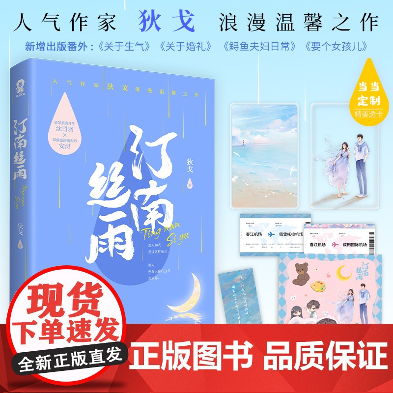 赠许愿卡+机票+折立卡+贴纸+语录书签]汀南丝雨 狄戈代表作纪念版沈司羽安浔青春文学都市爱情情感甜宠言情小说高清大图