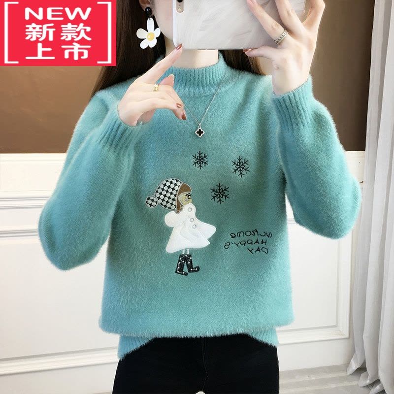 可莉允12岁女大童加厚毛衣13女孩秋冬装15初中学生学院风2022新款图片