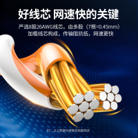 绿联 网线家用超6六类千兆高速网线 扁平电脑路由器宽带五5高速网络线20米