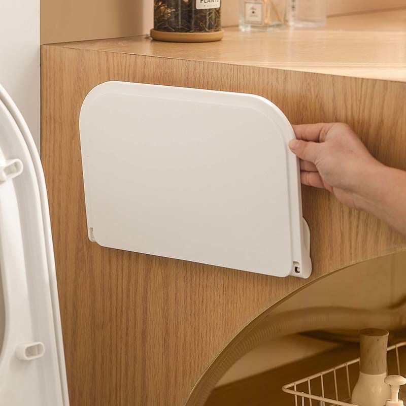 小号白色日式卫生间置物架壁挂式浴室可折叠置物板免打孔厕所塑料收纳