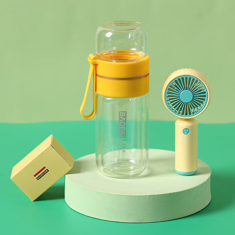 豹牌 BP-T5玻璃杯套装 手持小风扇玻璃杯雨伞保温杯笔记本高清大图