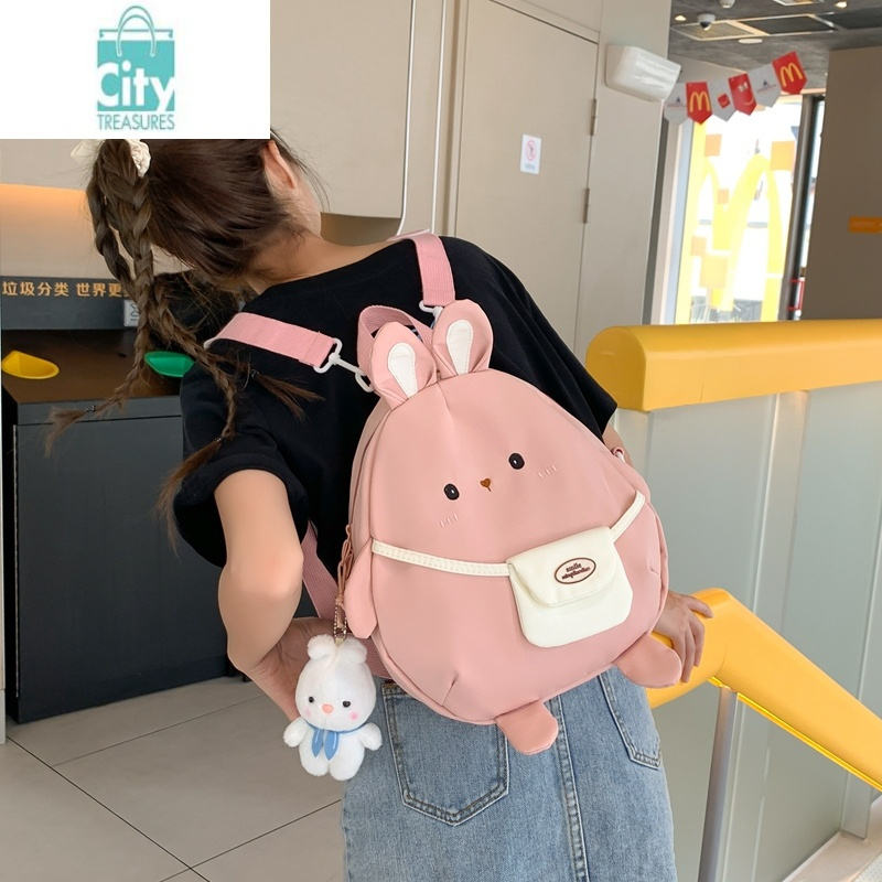 BANGDOU可爱卡通包包女生迷你双肩包女大学生帆布小背包软妹书包