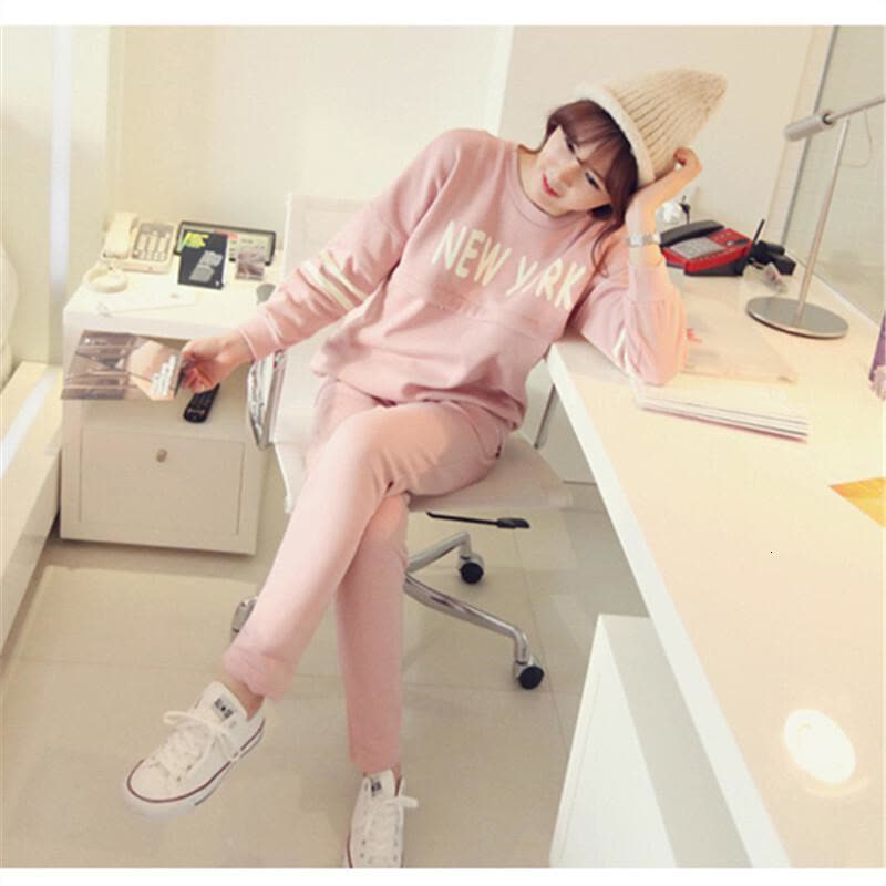 迪鲁奥(DILUAO)哺乳衣外出秋装 孕妇装秋外出哺乳衣套装月子服卫衣哺乳套装喂奶衣 112粉色 均码图片