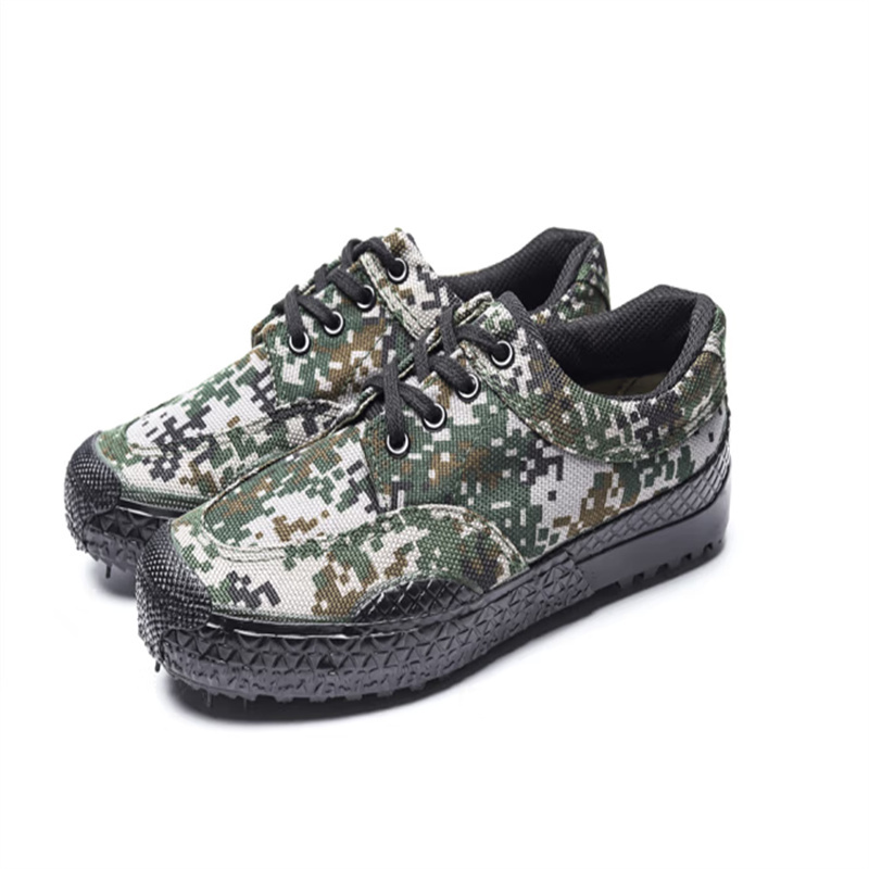 一痕沙解放鞋作训鞋胶鞋凯夫拉防穿刺防滑耐磨工地鞋迷彩鞋男经典色凯