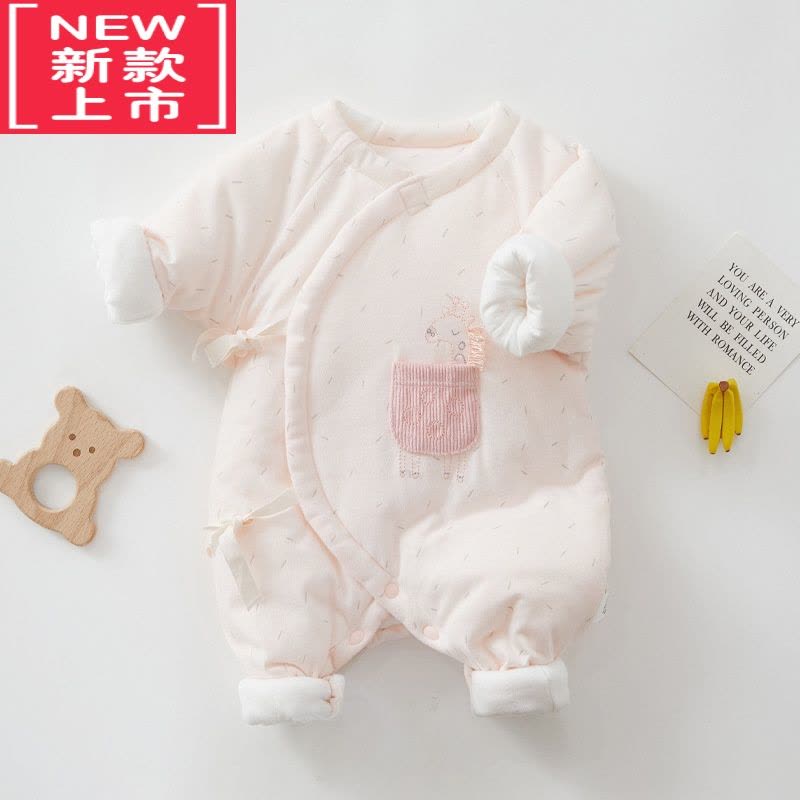 可莉允婴儿衣服冬季加厚棉衣保暖棉服刚出生宝宝和尚服新生儿连体衣图片