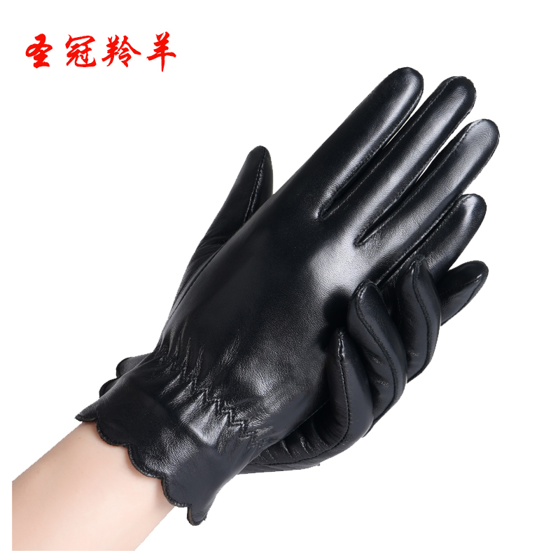 圣冠羚羊女式整皮手套(花边款) 均码 副高清大图