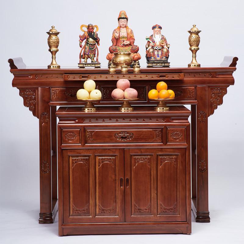 森美人佛具用品佛龛供桌条案佛台供台简易中式实木四脚供桌拉柜巧头