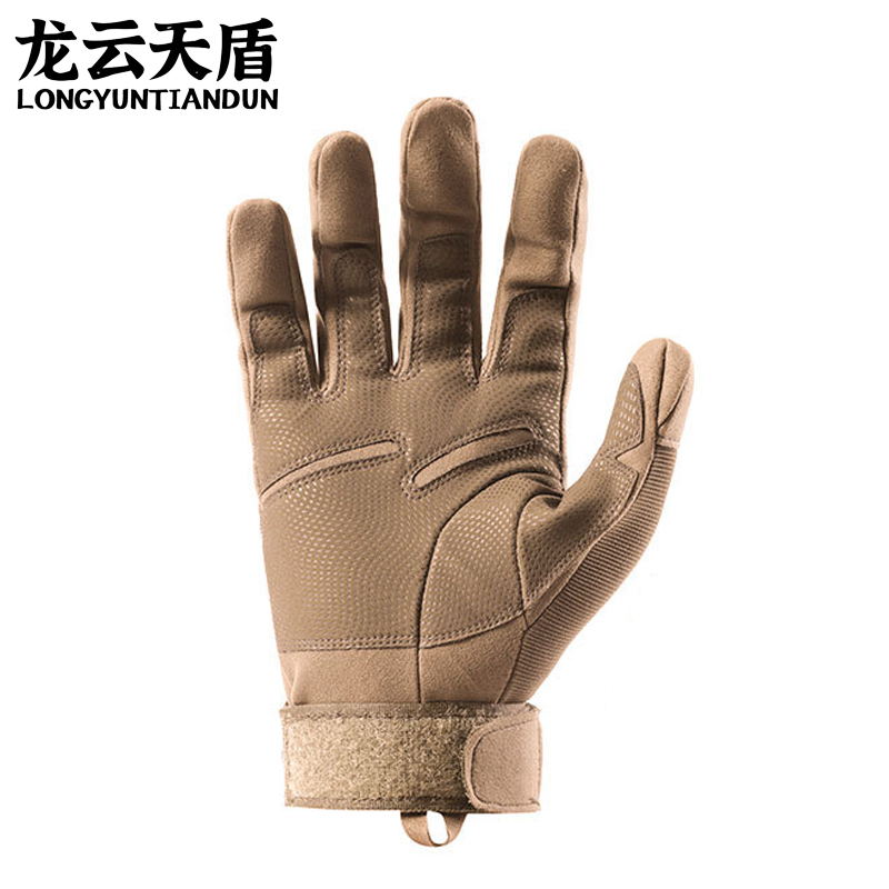 龙云天盾战术手套男全指户外防护运动训练军迷骑行防护手套沙色全指M码高清大图
