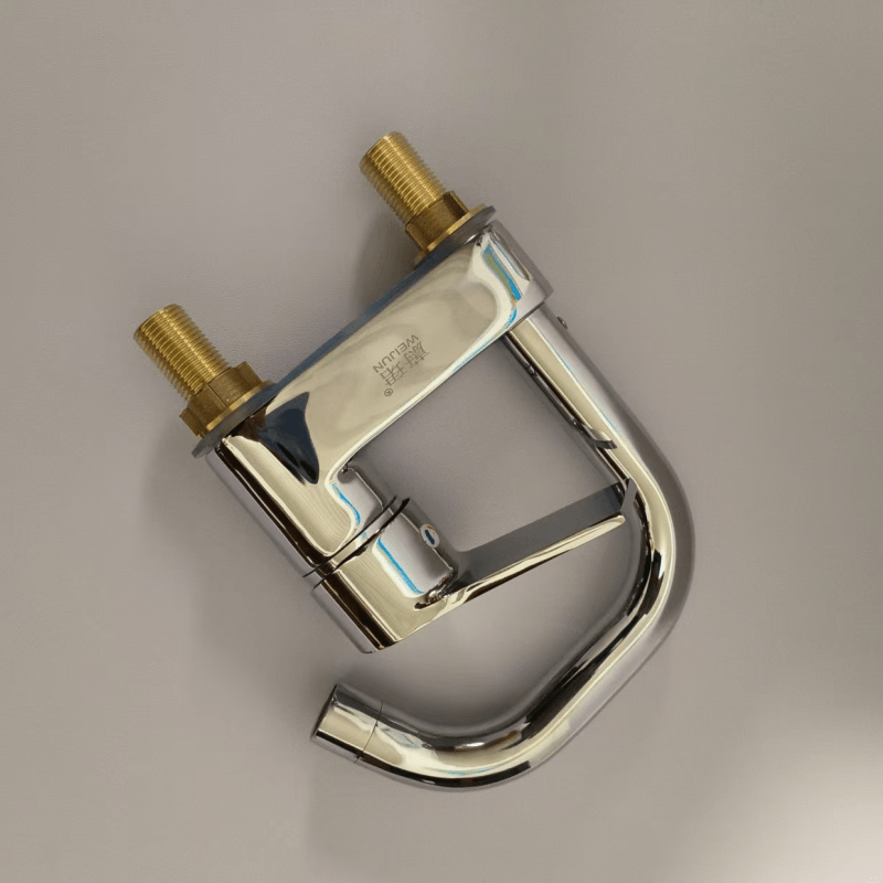 蔚珺全铜面盆双孔冷热水龙头通用型个高清大图