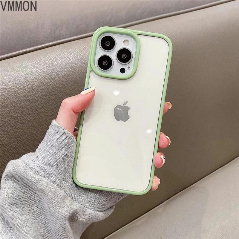 VMONN新款简约透明边框iphone13苹果12/11ProMax手机壳Xs/XR防摔7/8plus软壳保护套se全包高清大图
