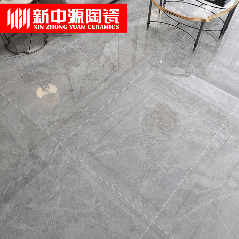 新中源陶瓷净化大理石瓷砖客厅地板砖800x800负离子北欧灰色墙地砖8839