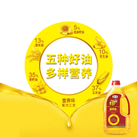 中粮福临门 营养家食用调和油1.8L/桶 非转基因 多种营养(含玉米菜籽稻米花生亚麻籽油)