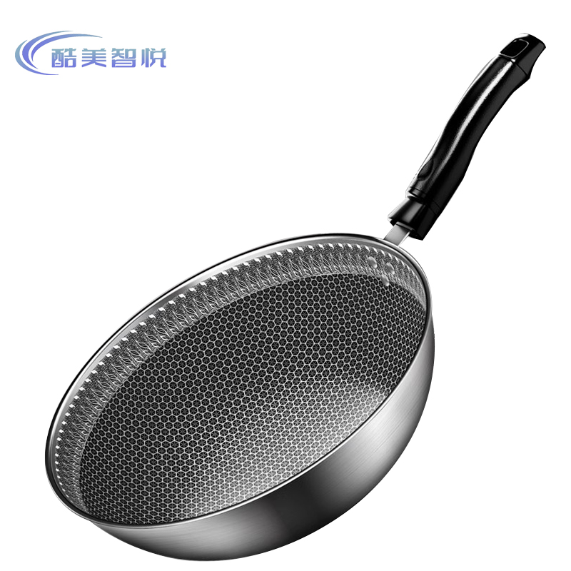 酷美智悦 不粘锅炒锅双面屏三层钢34cm KM-BH337 个高清大图