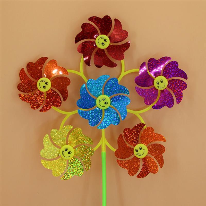 10个装玩具风车肚里转风车笑脸风车小花风车景区摆摊货源风车大全6花