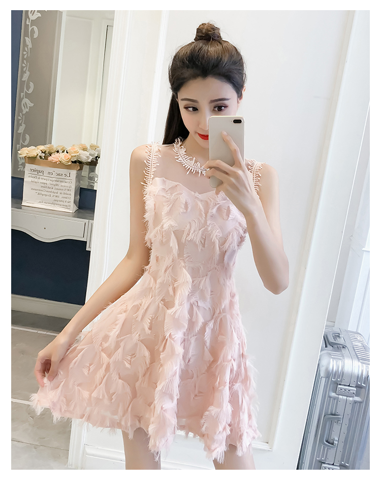 艳如飞2020年夏天新款衣服夜场气质裙子甜美显瘦流苏连衣裙女范仙女裙T恤