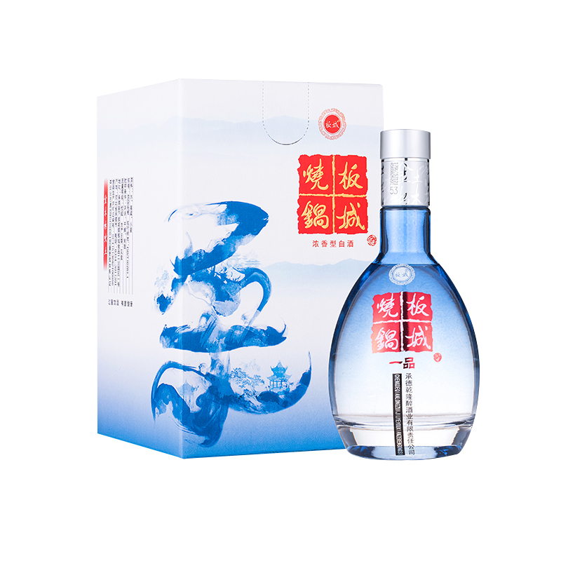 板城烧锅酒低度浓香型酒水纯粮食白酒36度一品蓝柔450ml单瓶装