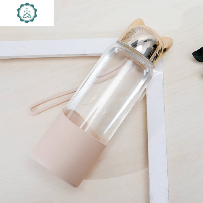 韩版单层少女女学生可爱超萌简约便携水杯创意 玻璃杯