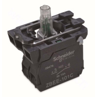 施耐德 Schneider Electric XB5系列-绿色带灯底座24V AC/DC+1NO触点模块(10个起订)