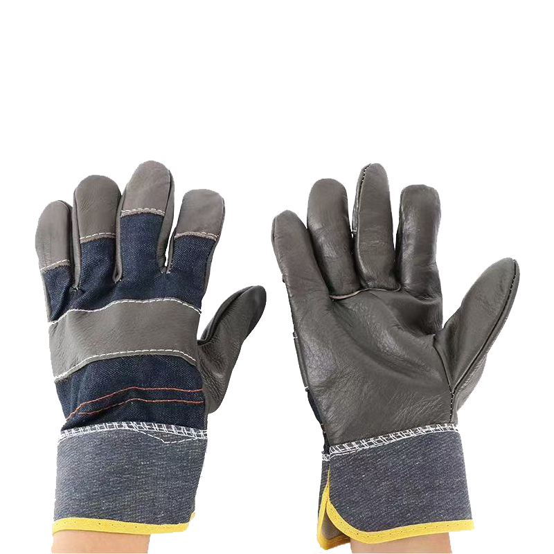 惠铁 阻燃隔热牛皮焊工手套 短半皮 双高清大图