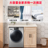 Haier海尔纤合滚筒洗衣机10公斤银色FAW10HD996LSU1直驱超声波空气洗大视窗衣干即停家用滚筒洗干一体机