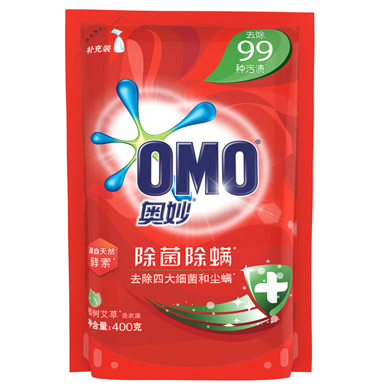 [17.6斤组合装]奥妙(OMO) 除菌除螨洗衣液 3kg*2+1kg*2+400g*2(新老包装随机发货)[联合利华]