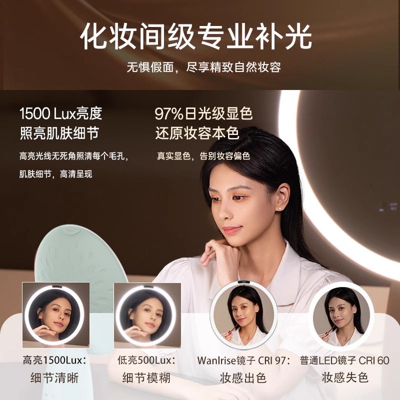 Wanlrise智能化妆镜led美妆镜补光灯高清大图