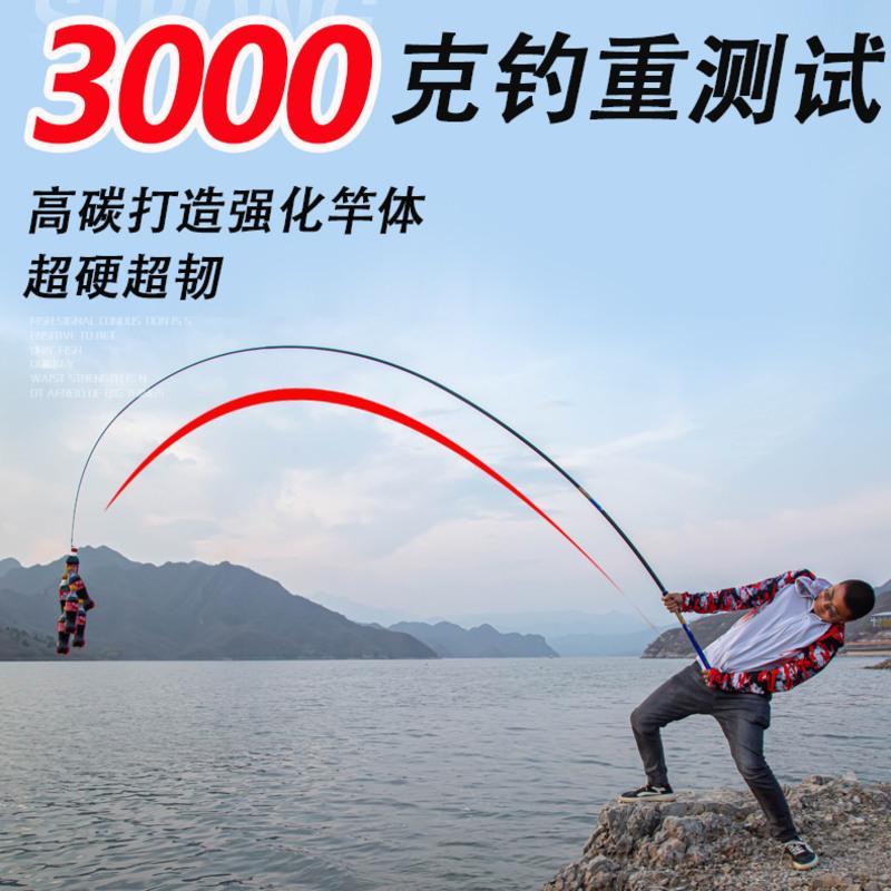 迪佳钓鱼竿手竿超轻超硬19调6H台钓竿8H黑坑大物青鱼竿碳素鲤鱼竿 超轻版5H28调2.7米[无礼品]