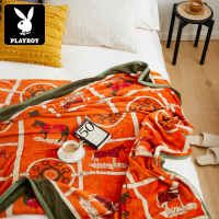 花花公子(PLAYBOY) 轻奢法兰绒毛毯被子加厚办公室盖腿毯子秋冬季防静电珊瑚绒双面法莱绒单人宿舍学生毯垫牛奶绒儿童毯
