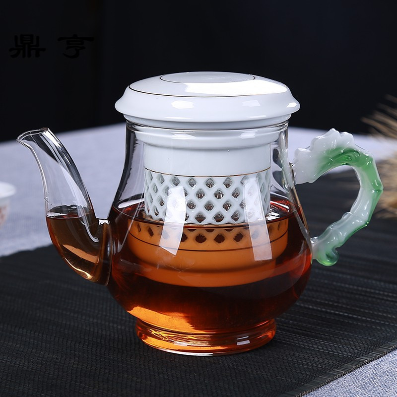 鼎亨功夫茶具套装红茶泡茶器陶瓷玲珑内胆过滤陶瓷冲茶器茶壶茶杯