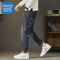 真维斯牛仔裤男哈伦裤宽松直筒弹力春秋新款韩版潮流系带裤子男潮