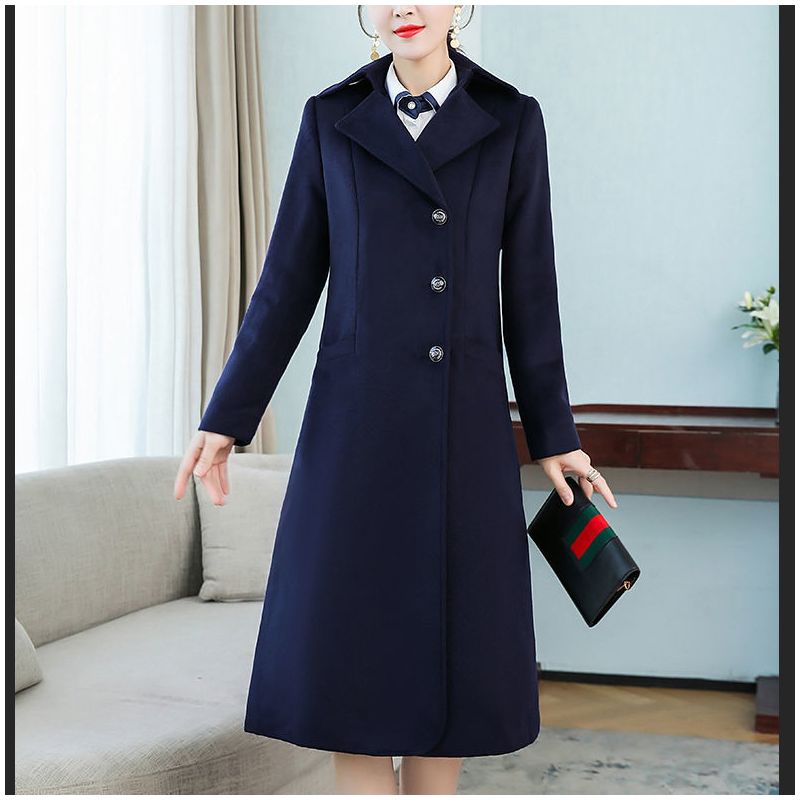 冬季职业装毛呢大衣女中长款正装工作服加厚工装前台酒店呢子外套