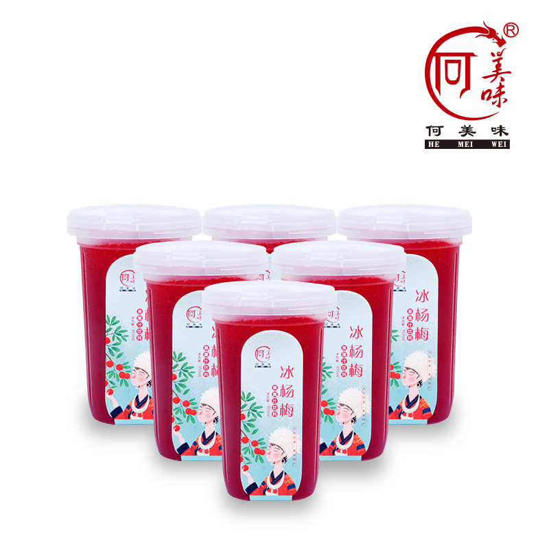 何美味(HE MEI WEI) 冰杨梅380ml*6瓶装 果蔬汁冰镇果肉果汁蔬汁饮料