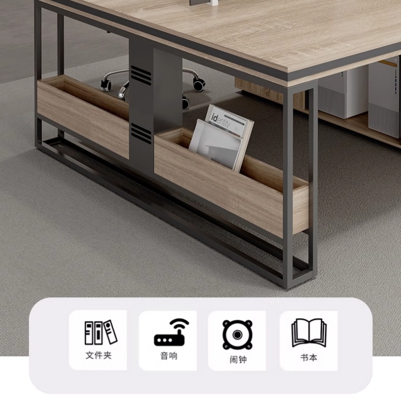 铭思达办公桌1.4米对坐双人位张高清大图