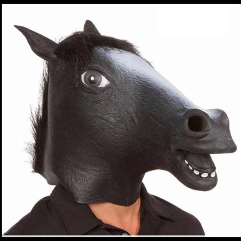 万圣节日化妆舞会cosplay马头面具江南style动物头套马面具犬马君棕色