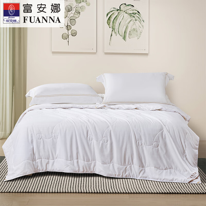 富安娜(FUANNA) 雅悦蚕丝夏被 磨毛压花面料 203*229cm(400g)