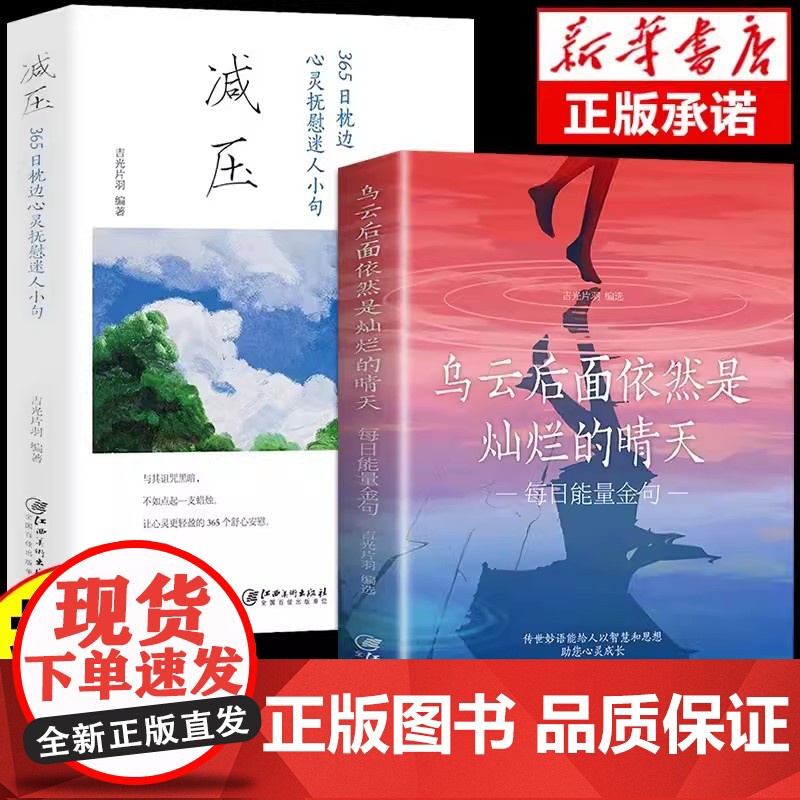 【抖音同款】减压+乌云后面依然是灿烂的晴天正版2册 每日能量金句每日箴言一句话改变人生启迪心灵感悟人生青春正能量励志经典