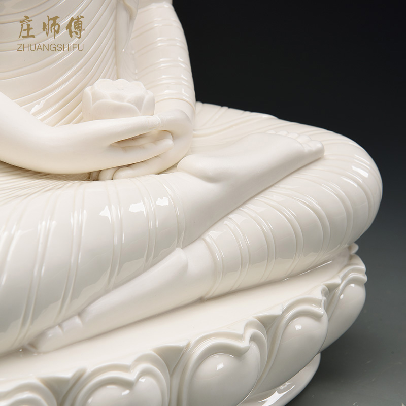 陶瓷东南亚佛像释迦摩尼阿弥陀佛药师佛菩提如来佛像摆件 三维工匠 释迦摩尼佛(红色带底座)高清大图