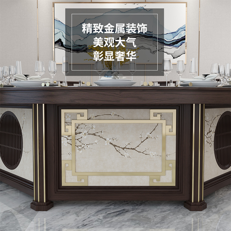 匡大 餐桌实木餐桌 圆餐桌2.2米手动餐桌KDT916高清大图