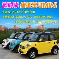 婉晨 新款铁壳小型电动汽车成人四轮电动车新能源油电两用老年代步车三门四座全封闭4人电瓶轿车女性四轮电动车 支持货到付款