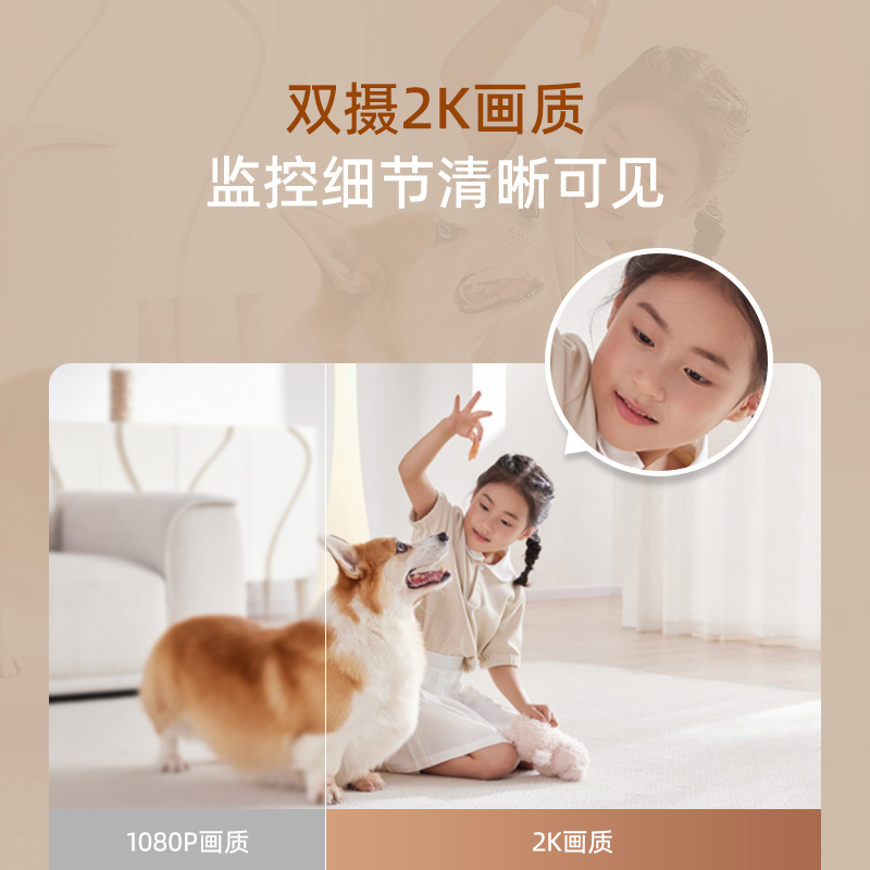 360监控摄像头6PRO双摄双画面双镜头家用室内全景云台手机远程无线监控摄影头+64G