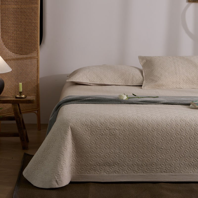 汉司家纺 HANSI-83 天丝麻床盖三件套 240*270cm (计价单位:套)黄色高清大图