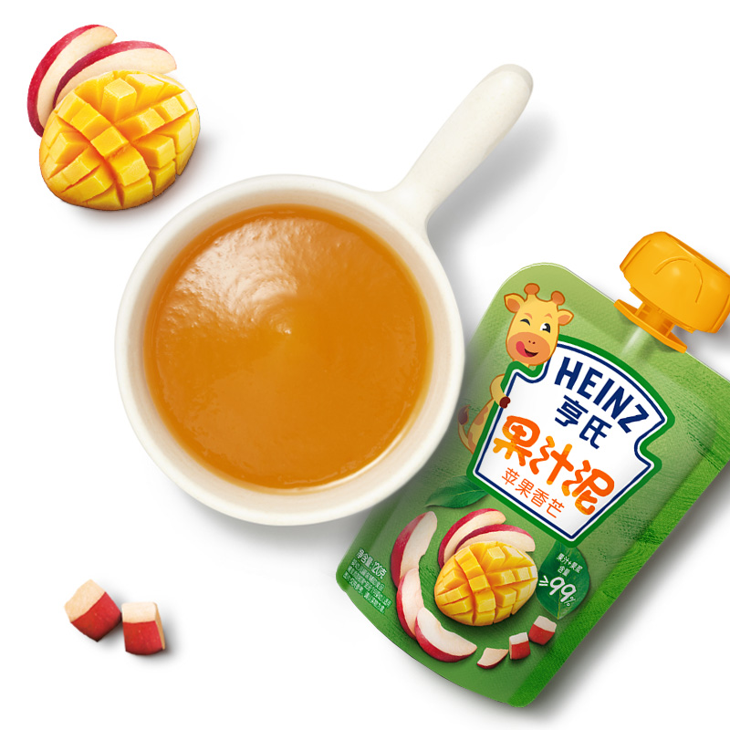 亨氏(Heinz)乐维滋果汁泥苹果香芒120g 亨氏果泥婴儿果泥吸吸乐 宝宝水果泥辅食宝宝营养零食果汁泥高清大图